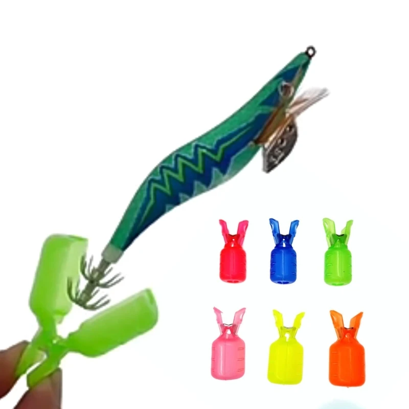 Portátil Squid Jig Hook Protector, Fishing Jigs Lure Covers, Caps de segurança, acessórios de pesca, 10 pcs