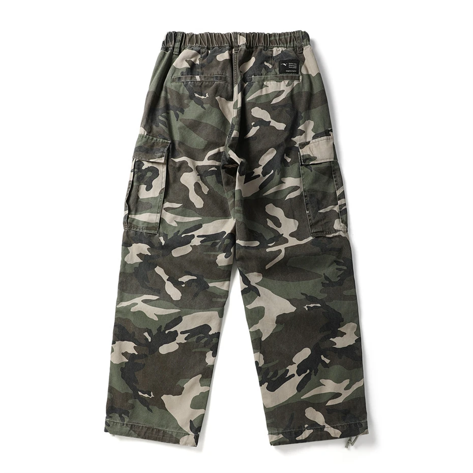 Men Camouflage Joggers Pants Cotton Casual Cargo Pant Men Streetwear Wide Leg Function Paratrooper Pants Cityboy Baggy Trouser
