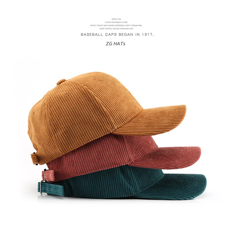 Sombrero de camionero de perfil bajo con visera lisa, gorras de béisbol clásicas de algodón de pana de Color sólido, Unisex, Ultimate Direction