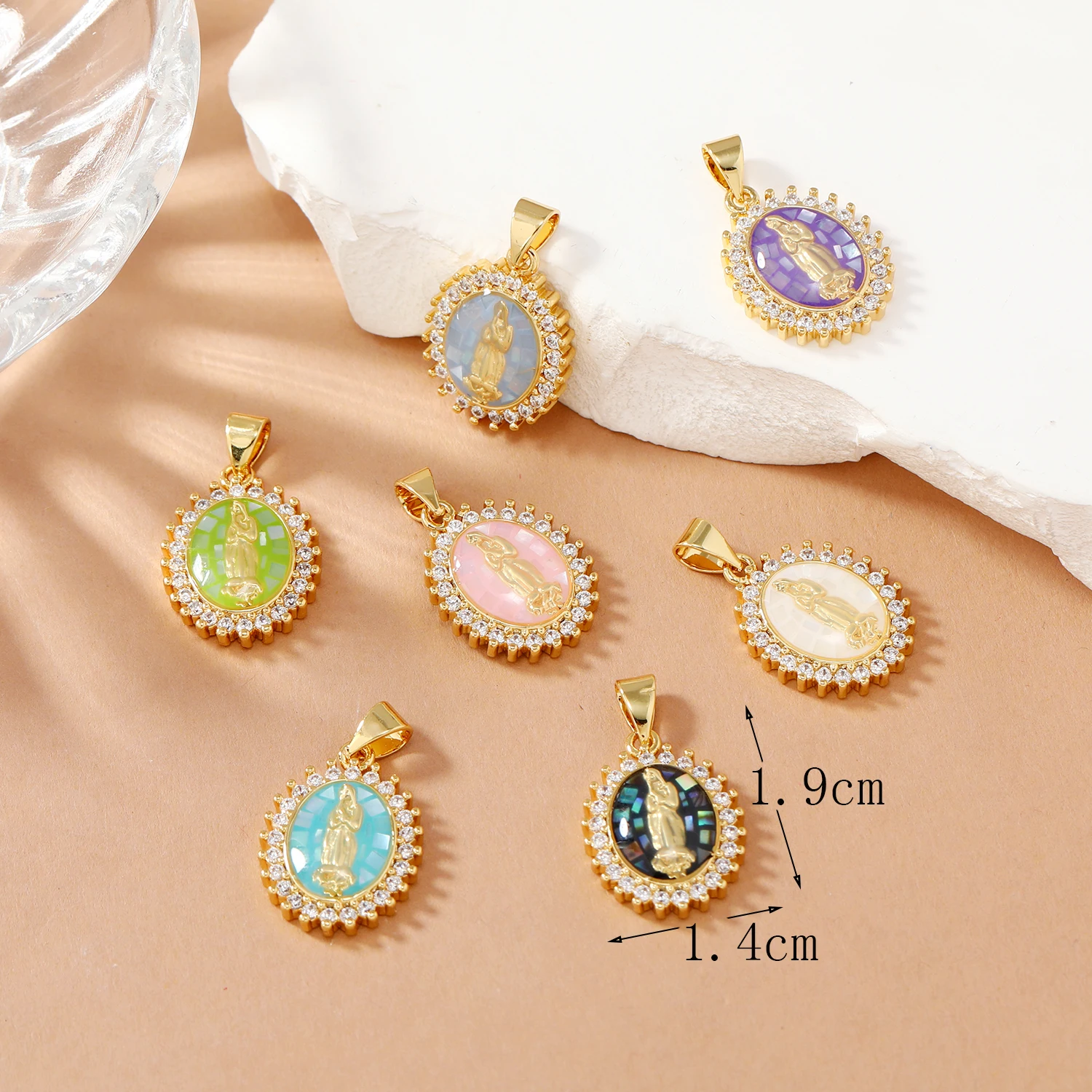 Shell Abalone 3D DIY Gold Plated CZ Cubic Zirconia Swords Charm Pendant Necklaces women Jewelry