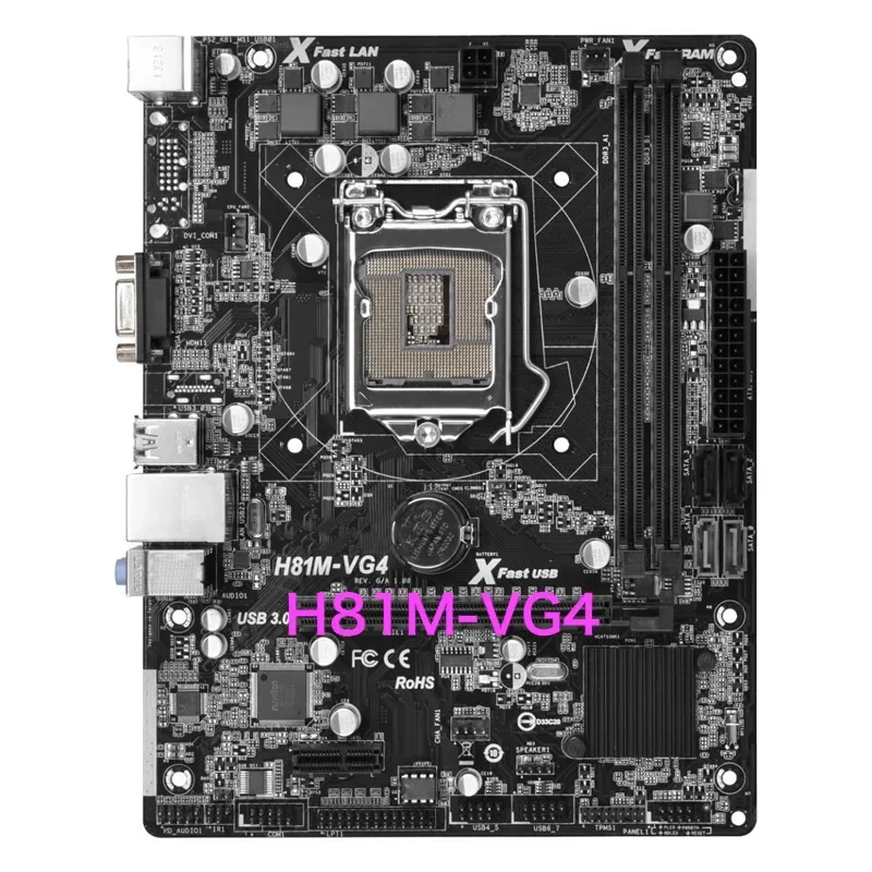 

Подходит для материнской платы ASROCK H81M-VG4, 16 ГБ LGA 1150 DDR3 Micro ATX H81, материнская плата, 100% протестировано, ОК, полностью работает