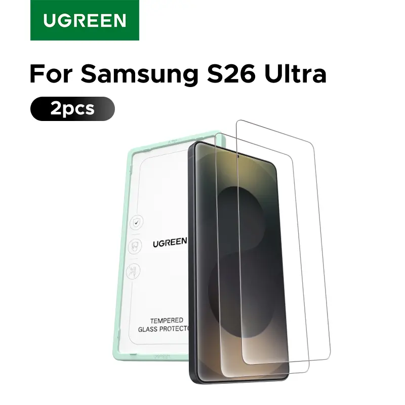 UGREEN 2PCS 유리 화면 보호기 삼성 갤럭시 S26 울트라 유리 필름 삼성 S26 울트라 S26Ultra 보호 필름 HD