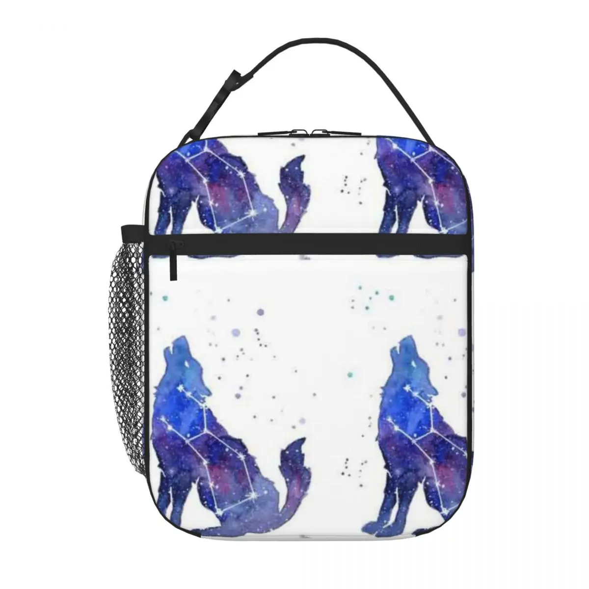 Bestselling Galaxy Howling Wolf Soft Touch Reusable Lunch Bag Rv Travel Adult Lunch Bag