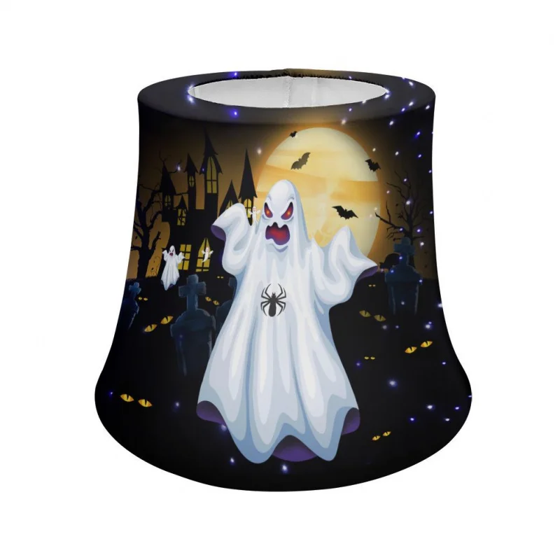 

Fashion Personality and Creativity Wansheng Ghost Printed Lampshade with Iron Frame Pumpkin Bedside Table Lamp Protective Cover