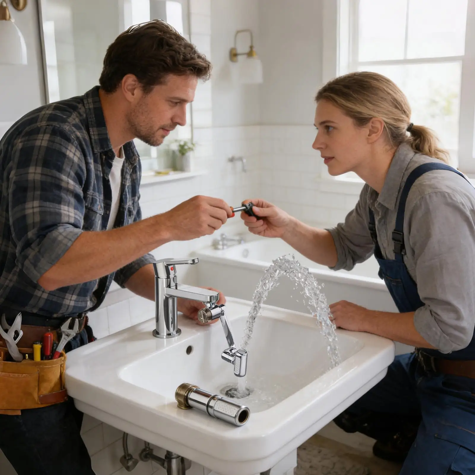 

Faucet Extender For Bathroom Sink 4 Modes Water Tap Extender Faucets Adapter For Kitchen For Cleaning Rinsing Kitchen Apartment