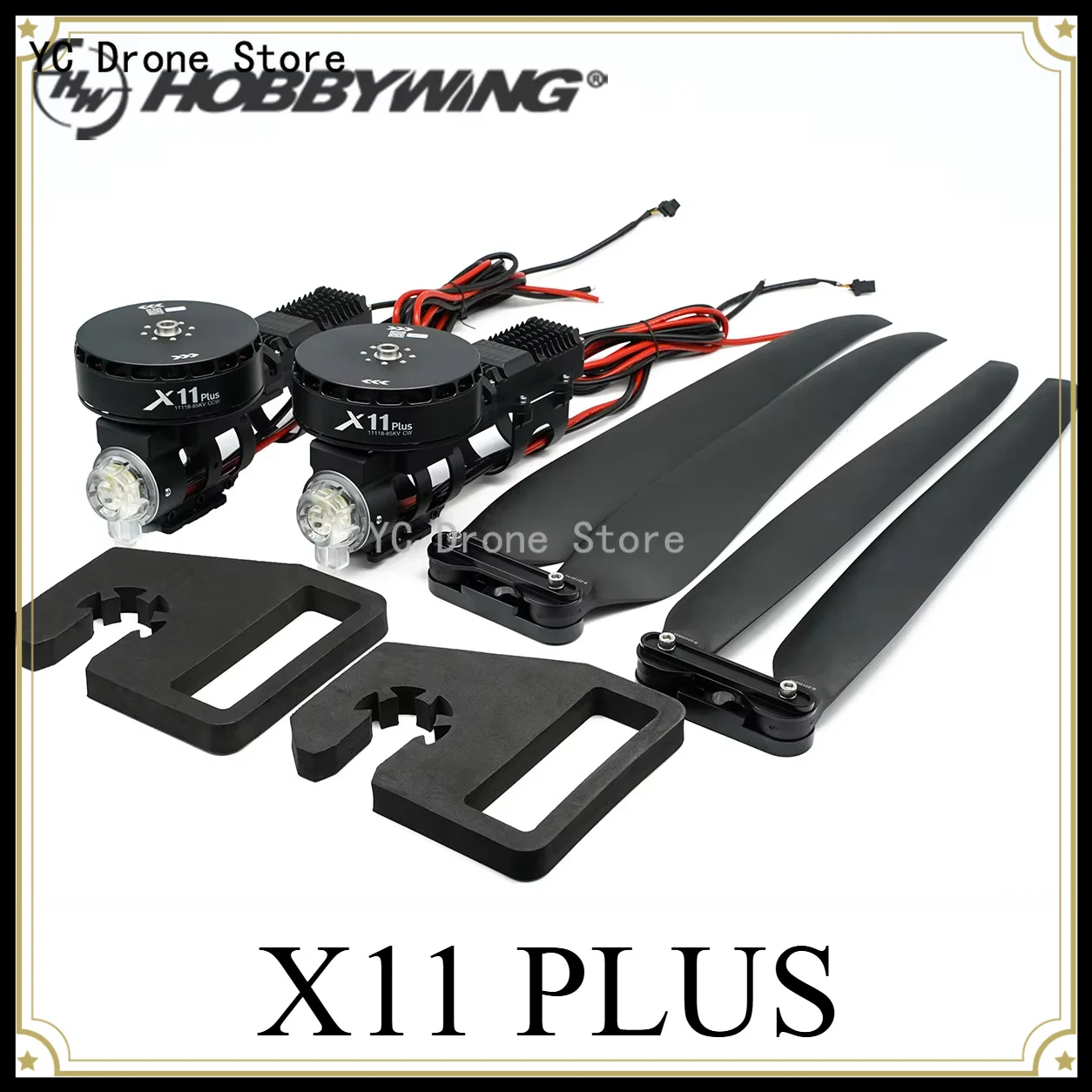 Hobbywing X11 Plus 85KV 11118 Brushless Motor System with 4314 Folding Propeller for Multirotor