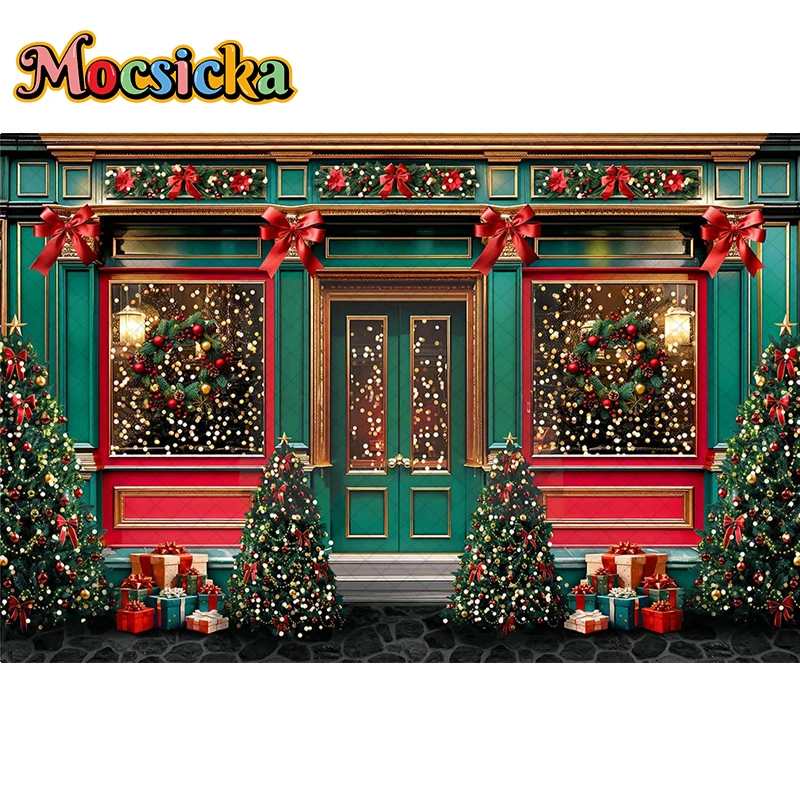 Weihnachts-Fotohintergrund Winter 240x180 Cm – Schnee, Weihnachtsbaum, Fenster-Deko – Polyester, Faltbar – Perfekt Für Studio, Party & Familie