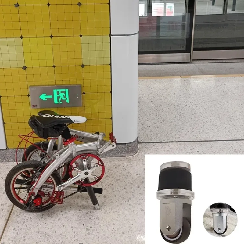 

Folding Bike Auxiliary Wheels 360-degree Rotation Round Pipe Hidden Lightweight Bicycle Wheel Aluminum Alloy Bicycle Parts
