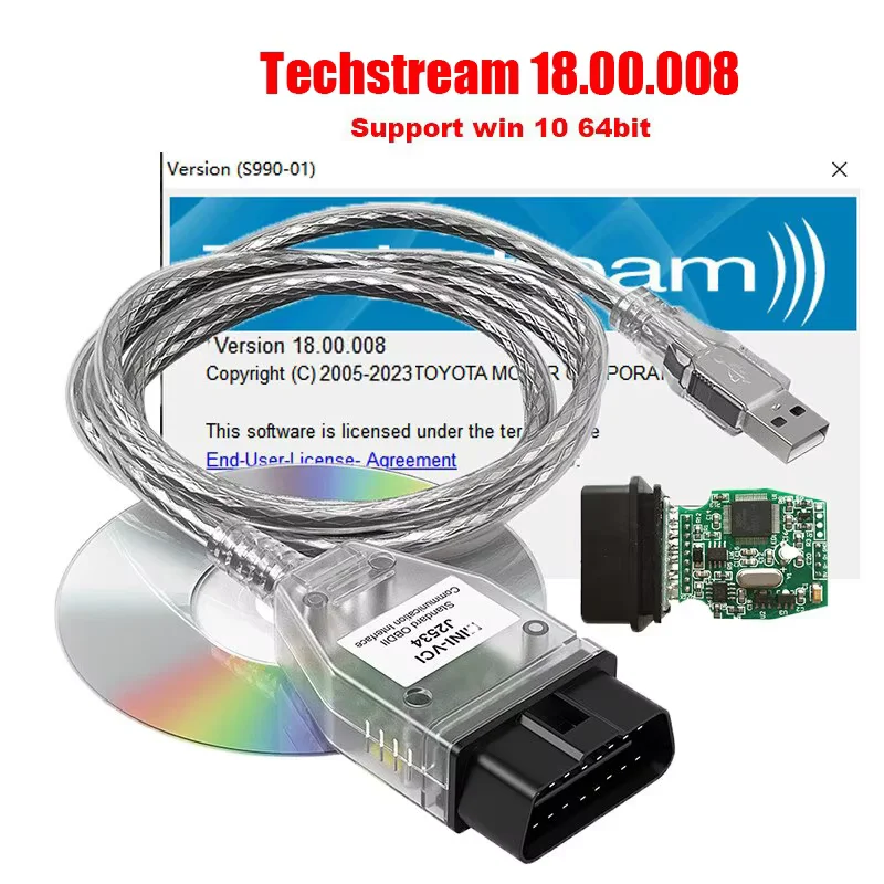 Mini Vci J2534 V18.00.008 لتويوتا TIS Techstream FTDI FT232RL Obd-2 كابل التشخيص DTC محرر البرامج الثابتة V1.4.8 WIN7 WIN10 #5