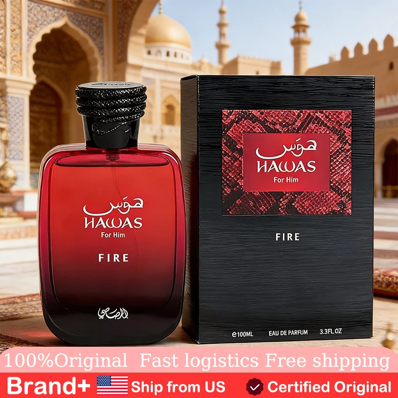 

RASASI Hawas Fire Eau De Parfum Spray 100ML Long-Lasting Luxury Cologne From Rasasi Arabian Women Perfume Portable Birthday Gift