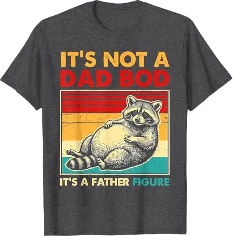It's Not A Dad BOD It's A Father Figure Vatertag Papa Herren T-Shirt Y2k Waschbär Papa Niedliches Grafik-Spruch-T-Shirt Streetwear Kleidung – Detail 4
