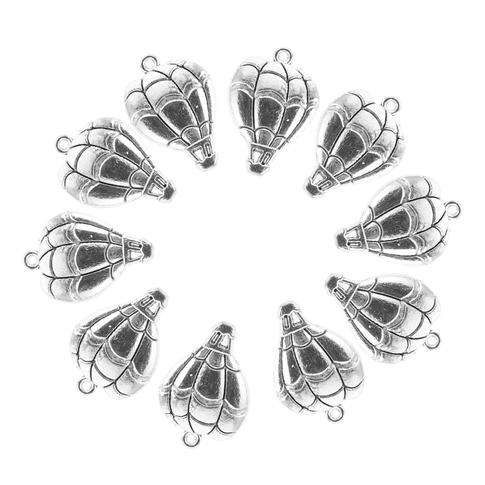 

10pcs Alloy Hot-air Balloon Shape Pendants Charms DIY Jewelry Making Accessory for Necklace Bracelet ( Silver)