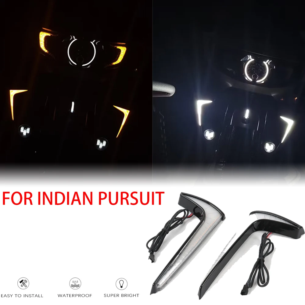 

F​or Indian Challenger Pursuit Dark Horse Premium Package Front low fairing lights, running lights including turn signals