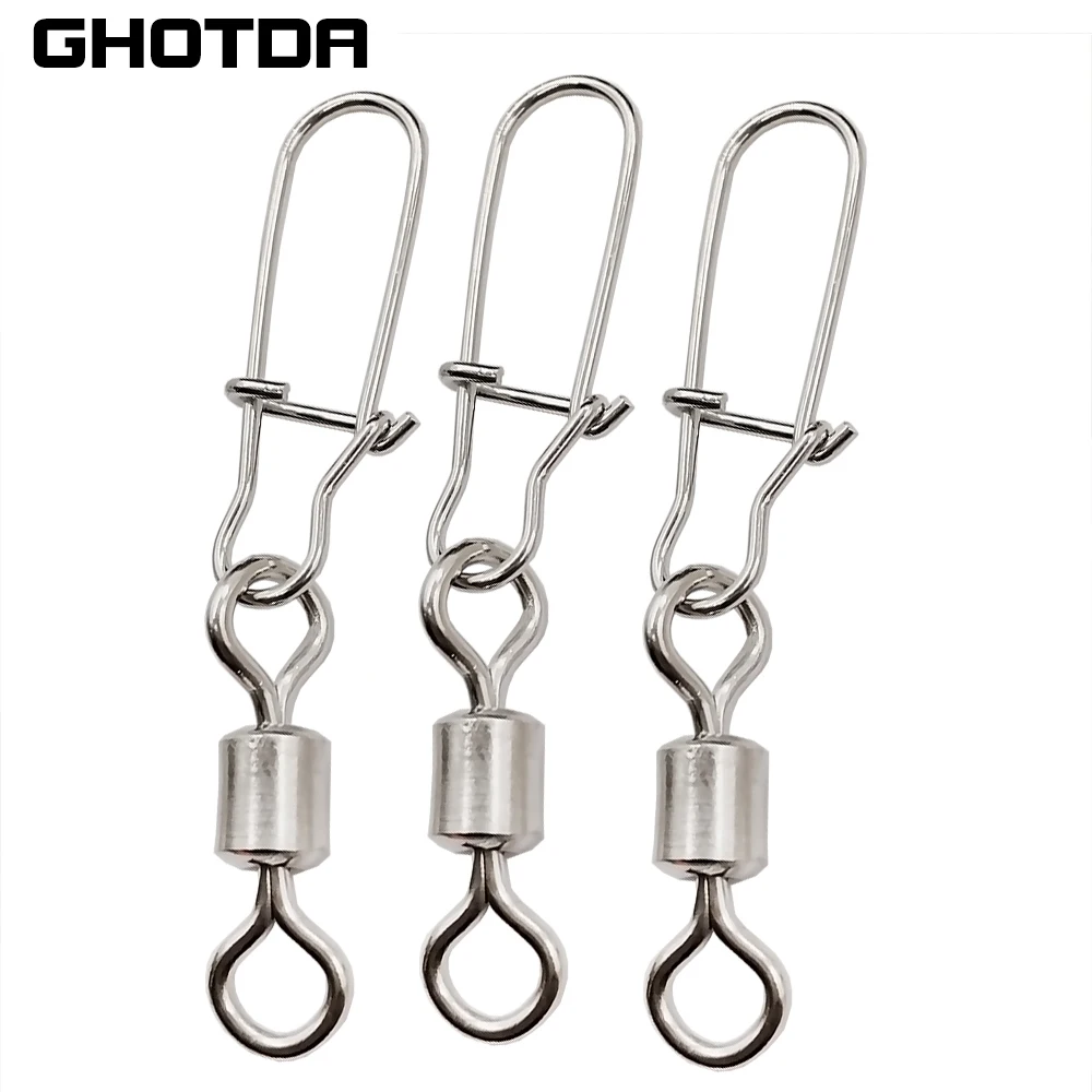 Connected to Fishing Bait Fishing Swivel+enhanced Pin Great Pulling Force 3-38kg Fishing Connector Pin Bearing Rolling Swivel