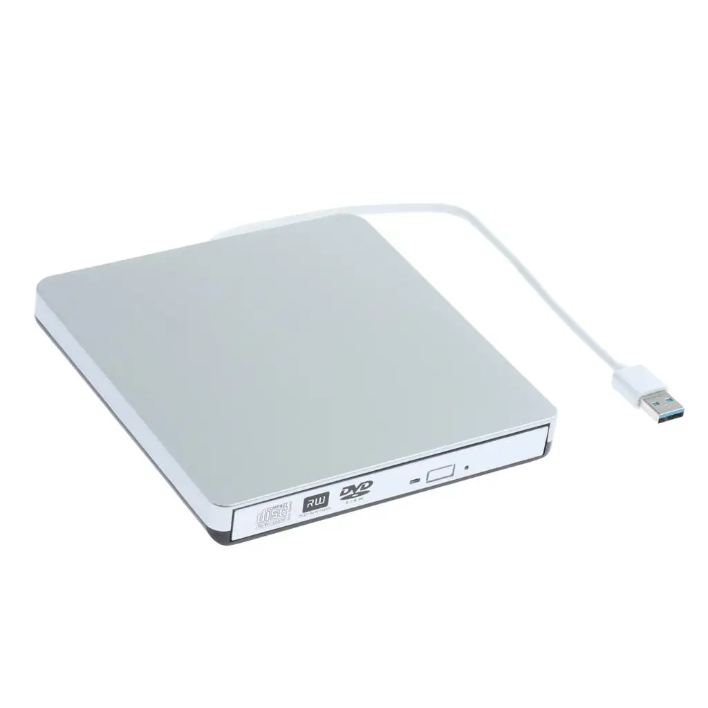 Slim Alloy External DVD CD Burner Writer USB 3.0 Plug and Play Drive for Windows MAC Laptop Computer