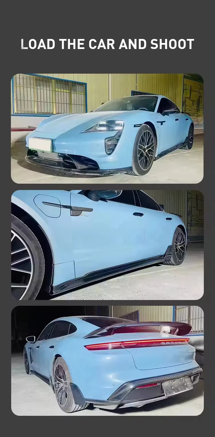 ألياف الكربون ترقية بوديكيت اكسسوارات السيارات لبورشه تايكان إلى تي طقم الجسم 2019 + Ture Factory الإعداد #6
