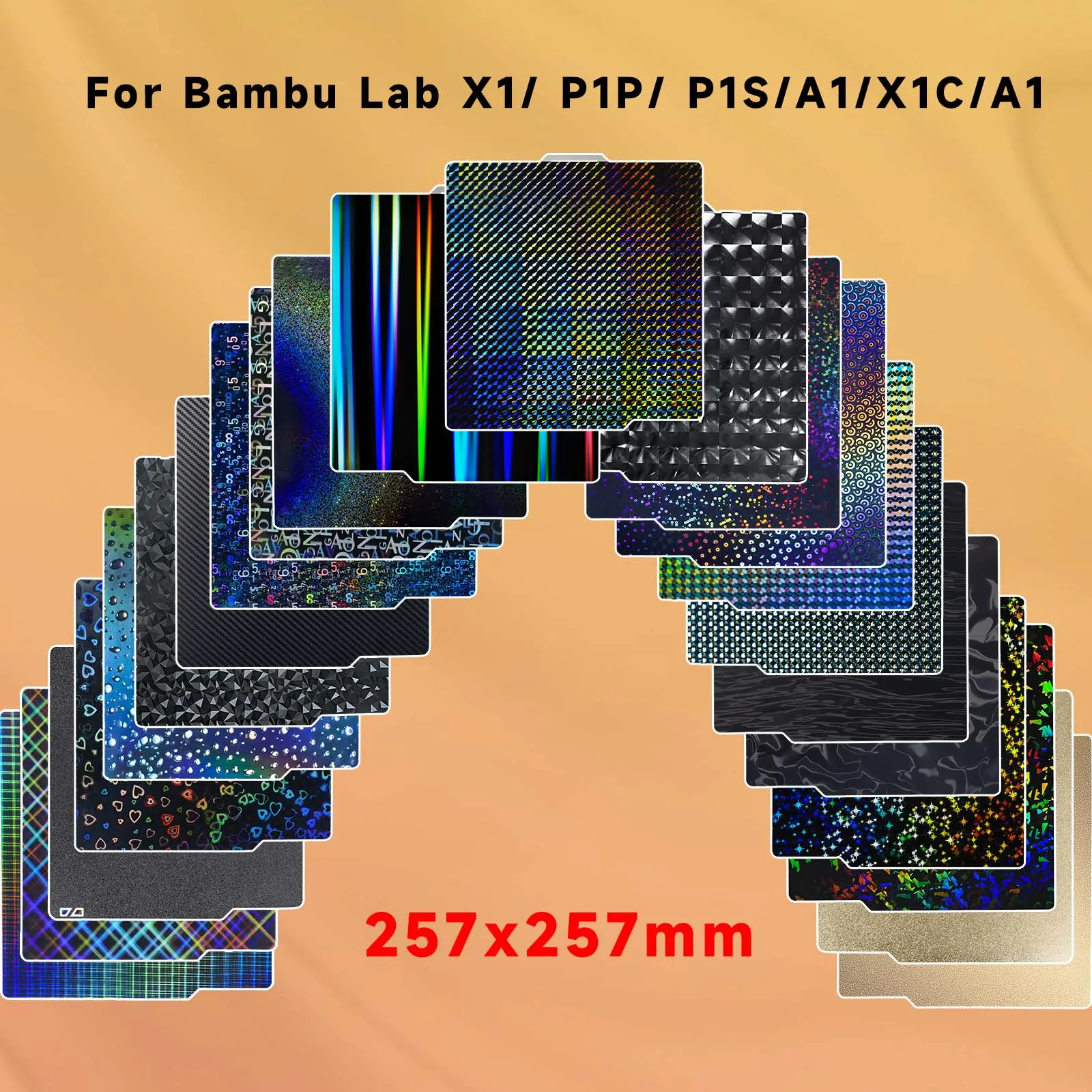 

Новый лист PEI 257x257 Bambu Lab X1C P1P X1 Upgrate H1H карбоновая сборная пластина PEO PER PET пружинный стальной лист Bambulab A1 x1c P1S кровать