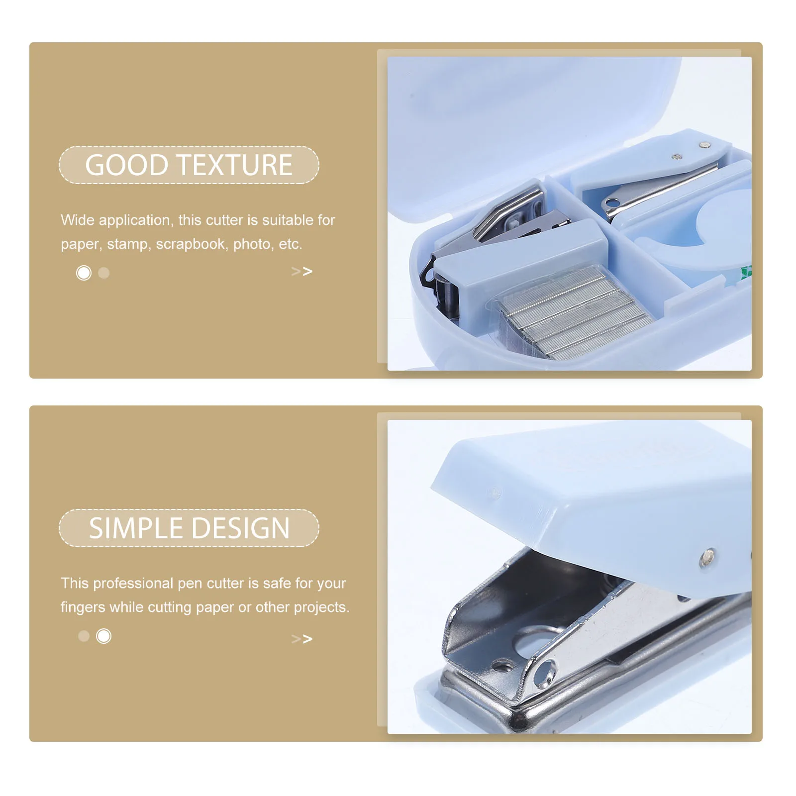 

Hand Tool Box Desktop Stapler Small Tape Dispenser Suite Office Supply Kit Abs Cute Child