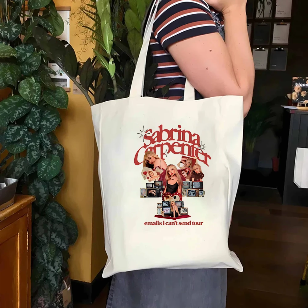 

Sabrina Carpenter Casual Versatile Canvas Tote Bag Vintage Harajuku Print Y2K Sabrina Carpenter Women's Fashion Shoulder Bag