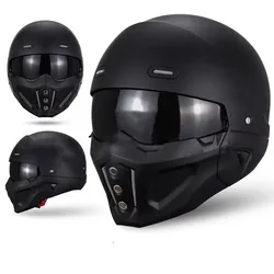 Matte Black Motorcycle Scorpion Helmet Moto Modular Male Retro  Capacete Casco Cruiser Half Tactical Cap DOT Approved CE