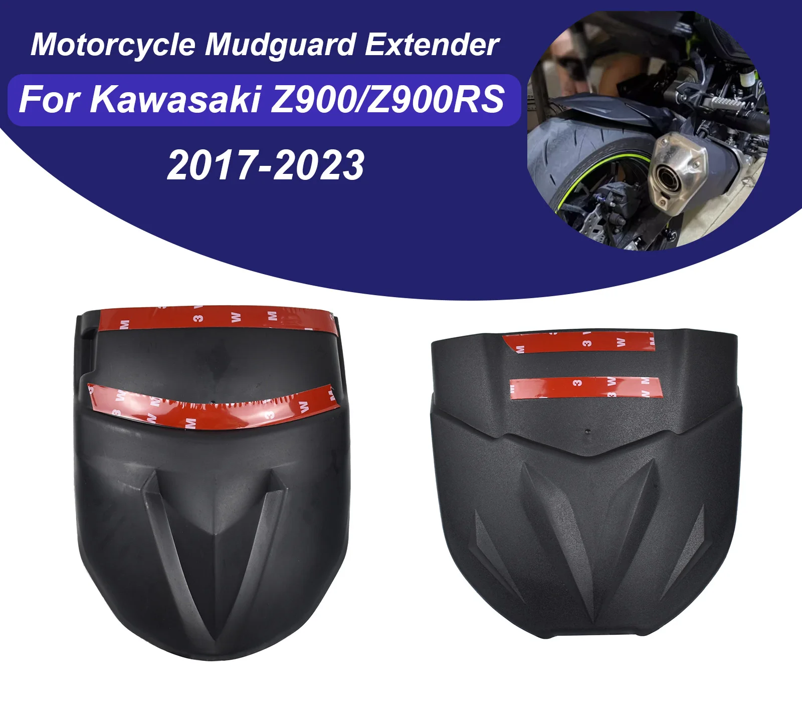 Für Kawasaki Z900 Z900RS 2017-2023 Motorrad-Zubehör Vorderer und Hinterer Kotflügel-Verlängerung Spritzschutz-Verlängerung