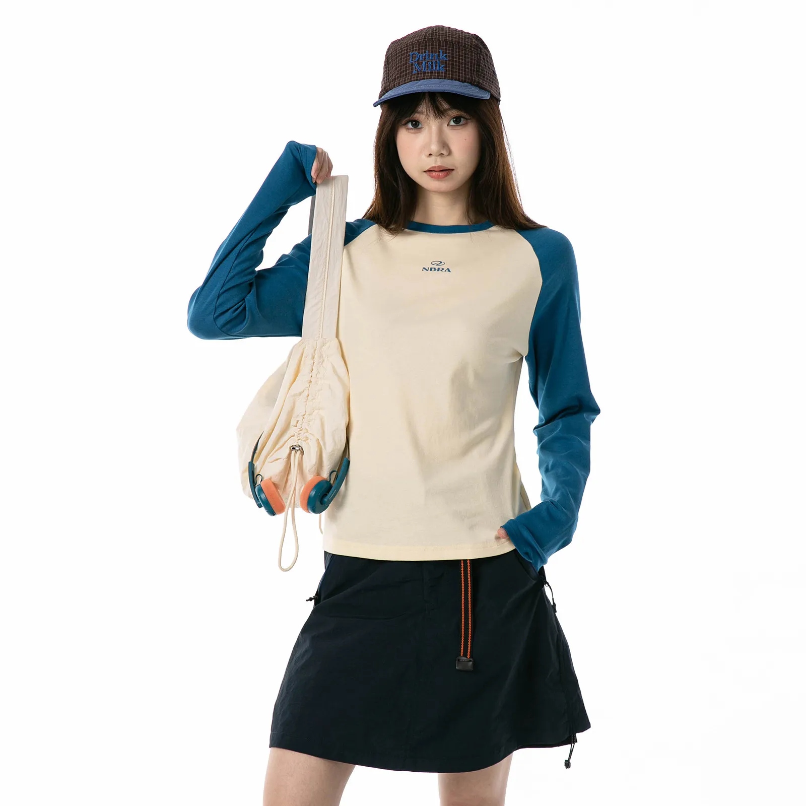 Sweet Girl Y2k Streetwear Color Collision Long Sleeve T Shirts Women Cycling Hiking Outdoor Slim Fit Sport T-shirt Track Tshirt