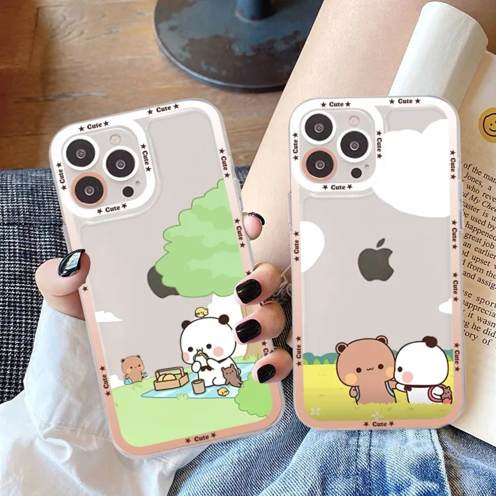 

M-Milk Bear Cute Cartoon Mousepad For Samsung S 20 21 22 23 lite plus ultra Clear Mobile Cover Funda