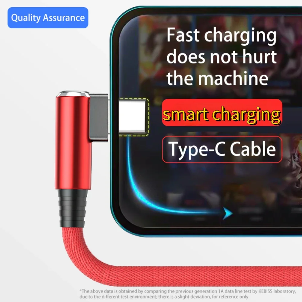 90 Degree Elbow Charger Usb Cable for Samsung Huawei Xiaomi Gamer Mobile Phone Accessories Type C Cable Power Bank Usb C Cable