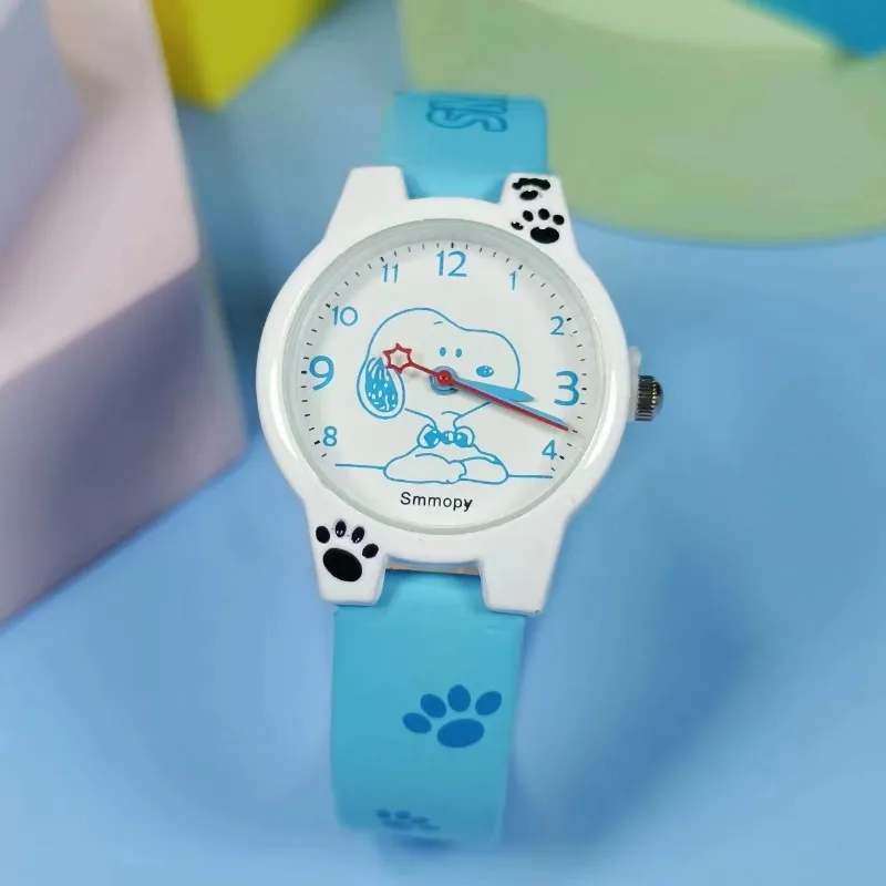 Snoopy-reloj electrónico redondo para niños y niñas, cronógrafo con imagen de animación de dibujos animados, bonito, informal, a la moda, regalo de vacaciones