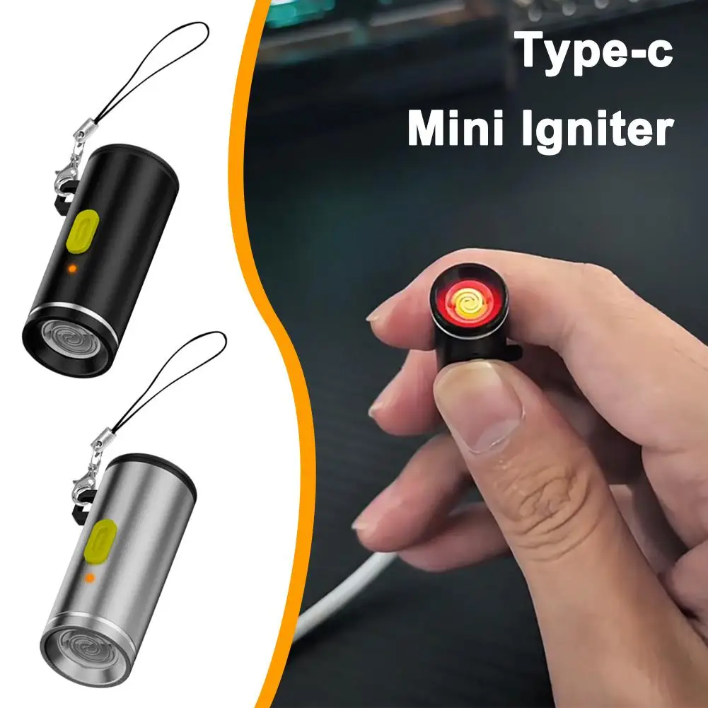 Electric for Easy Carrying and Storage TypeC Mini Cigarette Lighter for Air Travel Outdoor No Flame Compactly Type C Lighter