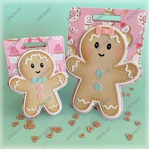 KSCRAFT-Adam, Zencefilli Kurabiye Çantası Topper Kesme ölür Şablonlar için DIY Scrapbooking, Kabartma Dekoratif Kağıt Kartları DIY cast troquelador'da 8 büyük satış-no. 7