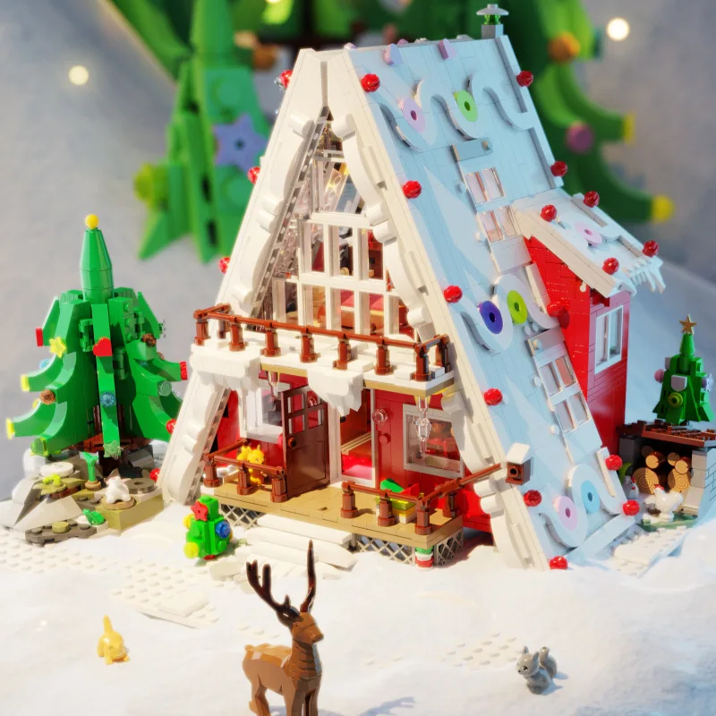 Christmas building block export new art hut ornament puzzle assembly toy girl gift Christmas cross-border