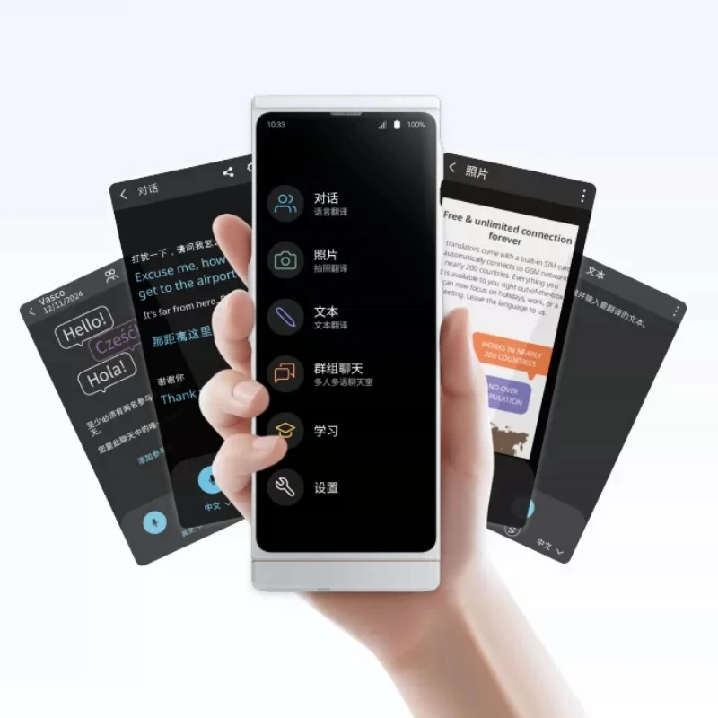 Traffic-free translator, simultaneous translator, travel real-time intercom translation
