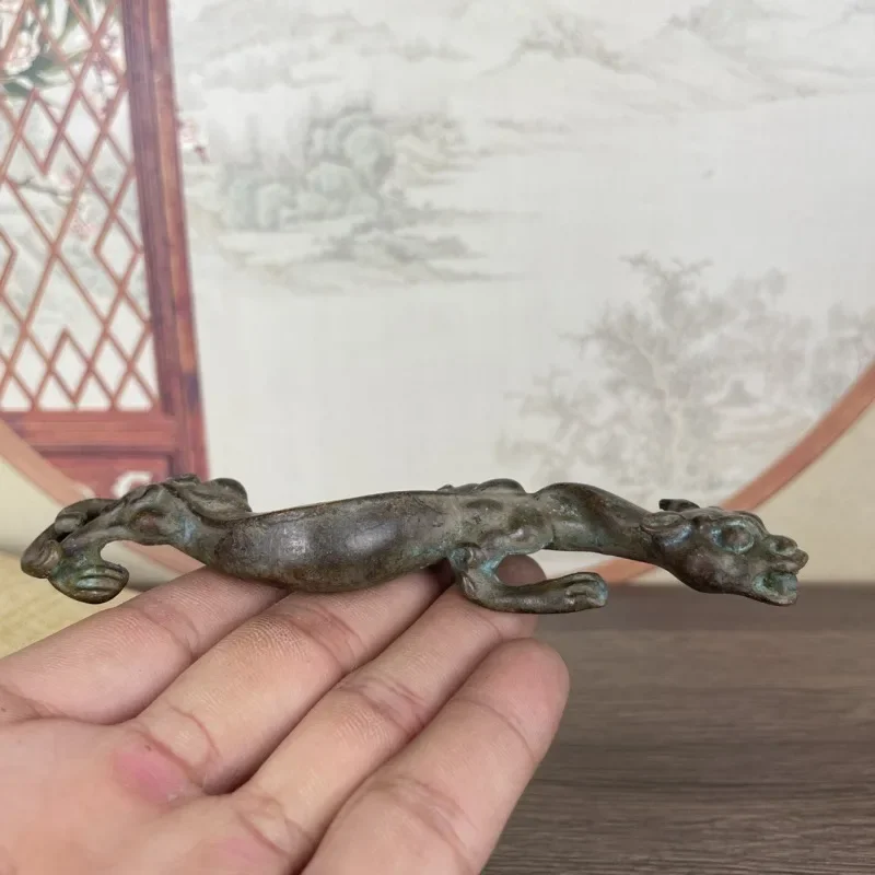 

1 pcs Retro Brass Lucky Dragon Figurines Miniatures Pure Copper Crafts Furniture Decorations Accessories Solid Animal Ornaments