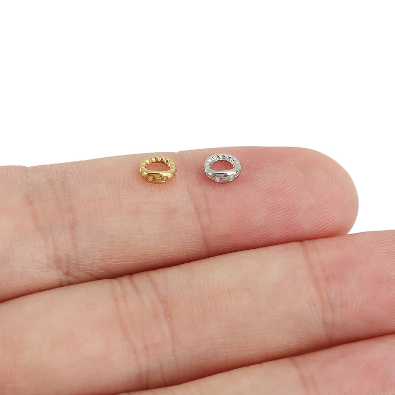 30pcs 5.5mm Stainless Steel Gold Double Hole Wire Hidden Clasps Bracelet Twisted End Connector Hook Supplies for Jewelry Finding - view 6