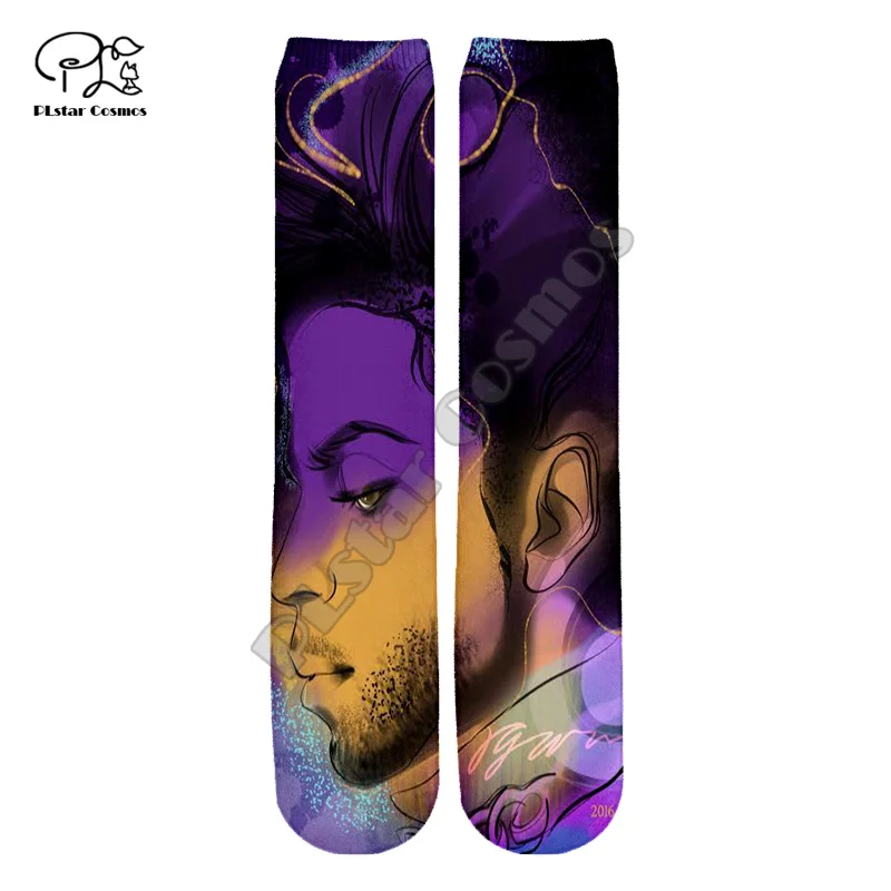 Popular Legend Singer Prince Rogers Nelson Purple Rain 3DPrint Harajuku Women/Men Casual Funny Cotton Warm Ankle Long Socks A3