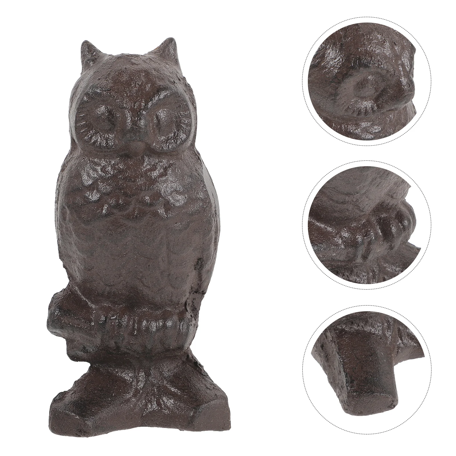 1pcs Statue Fine Delicate Owl Statue Iron Craft Cute Owl Sculpture For Home Garden Decor Outdoor Wall Decoration Metal Art