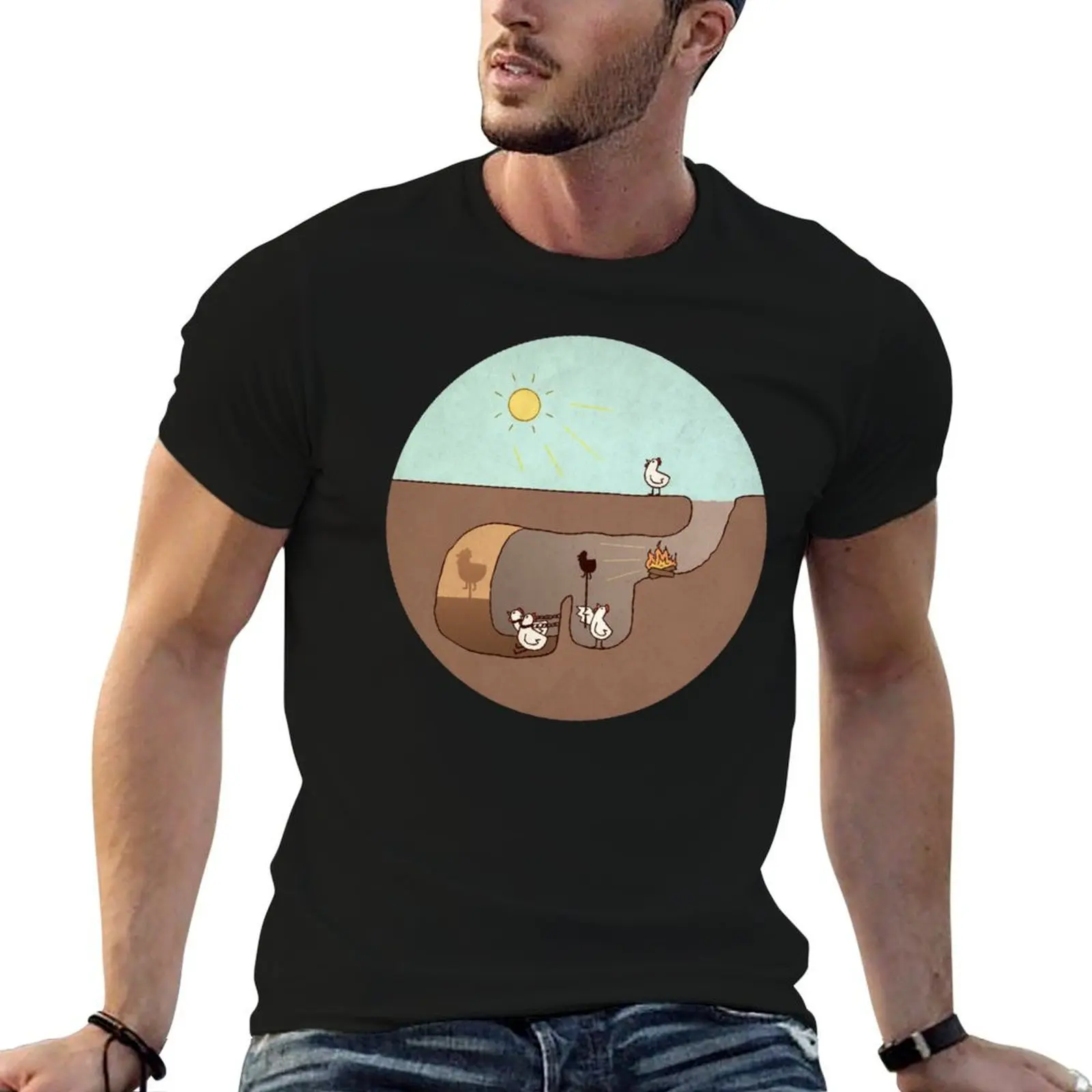 

cotton the Chicken's men t Allegory T-Shirt shirt man of 100% Cave t shirt cotton cotton shirt man t