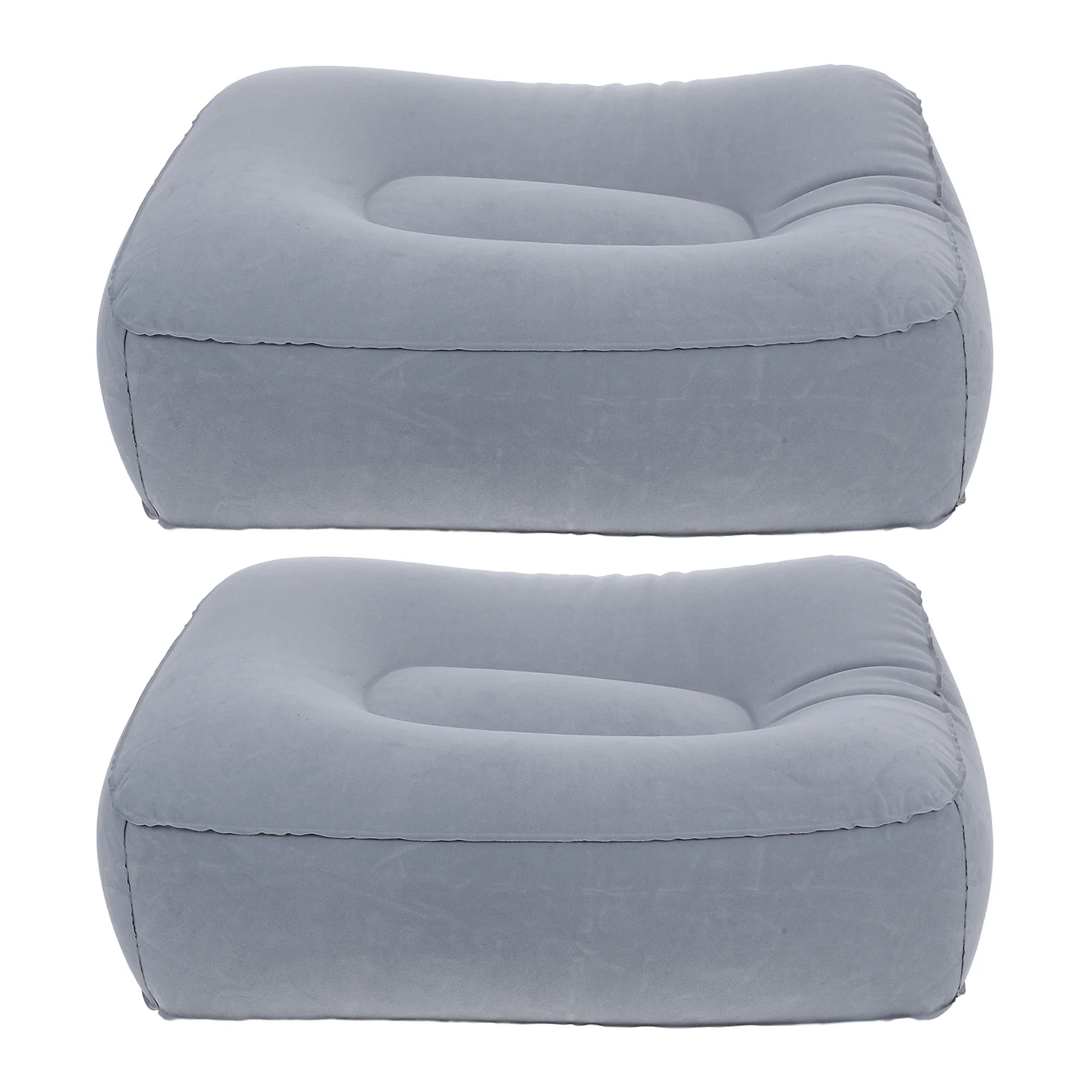 

2 pcs Inflatable Foot Rest Cushion Skin-Friendly Pvc Fabric Travel Footrest For Airplane Car Office Portable