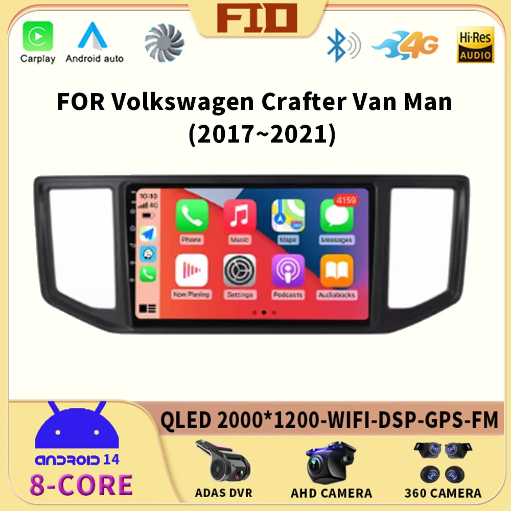 

Android 14 For Volkswagen VW Crafter Van Man 2017-2021 GPS Auto Car Radio Multimedia Video Player CarPlay Stereo Support WIFI 4G