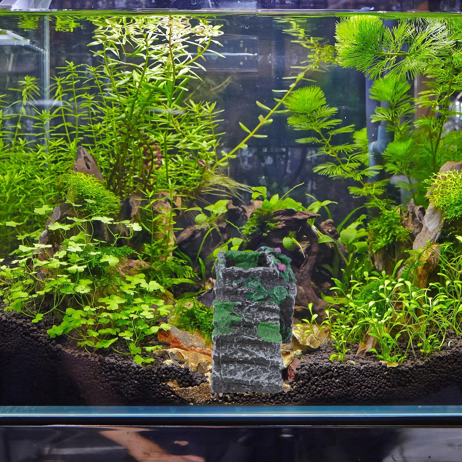 

Aquarium Landscaping Ornament Resin Bridge Turtle Cave Basking Rocks Reptile Habitat S Size Realistic Design Wide Surface