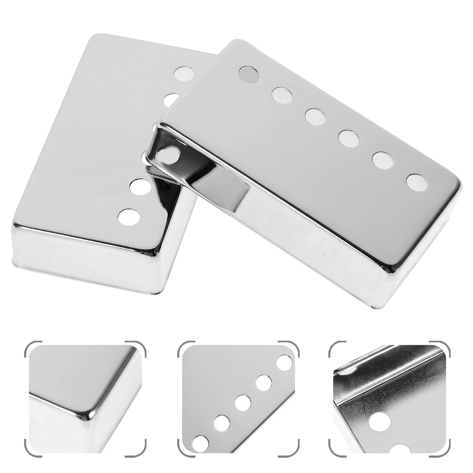 

2Pcs Metal Electric Guitar Pickup Covers Humbucker Replacement 50Mm Neck 52Mm Bridge Compatible with Guitar Accessories Parts