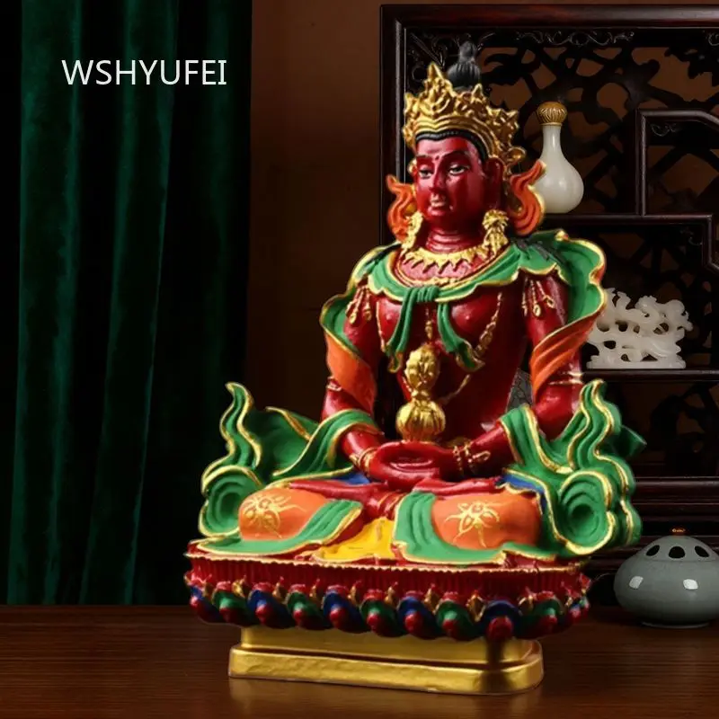 Handmade Painted Small Buddha Statues Auspicious Household Ornament Religious Supplies Resin Decorative Crafts Figurines