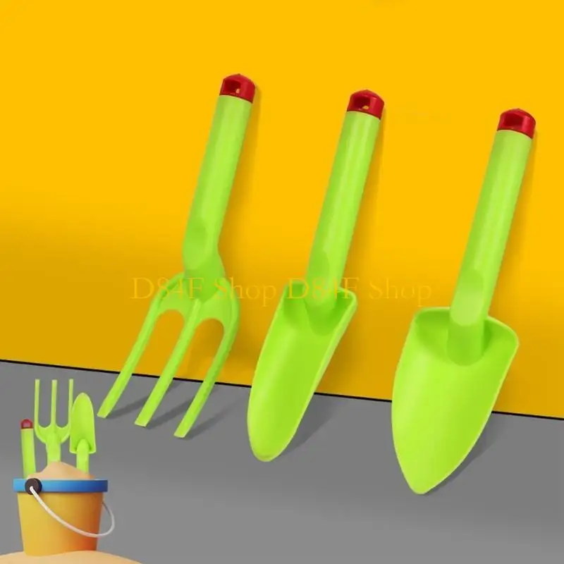 D84F 3Pcs Children Sand Digging Shovel Set with Ergonomic Handles for Comfortable Use