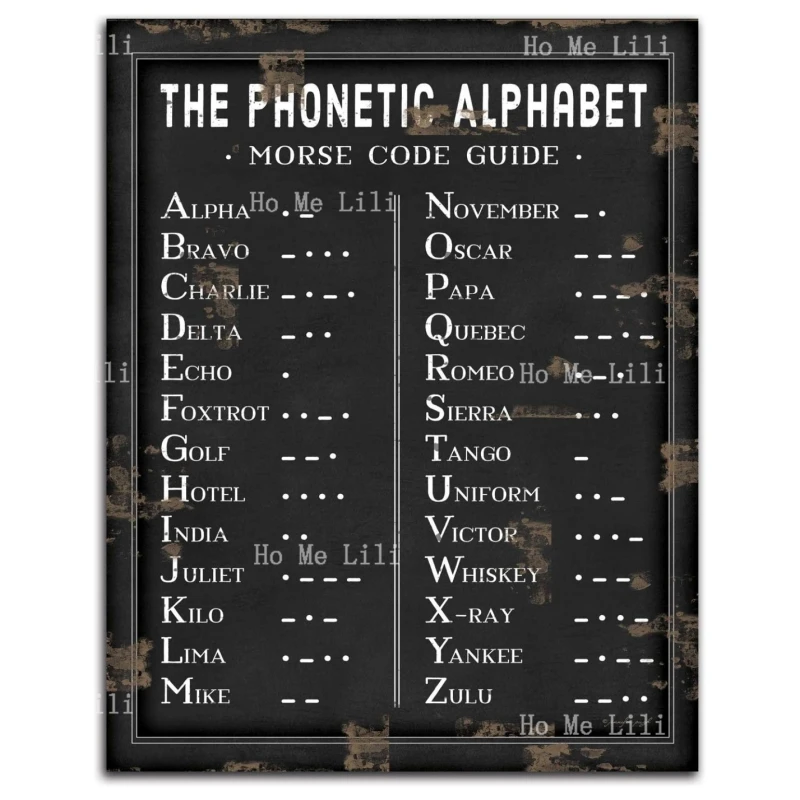 Metal Sign The Phonetic Alphabet Morse Code Art Wall Decoration Metal Poster Family Bar Restaurant Garage Cafe