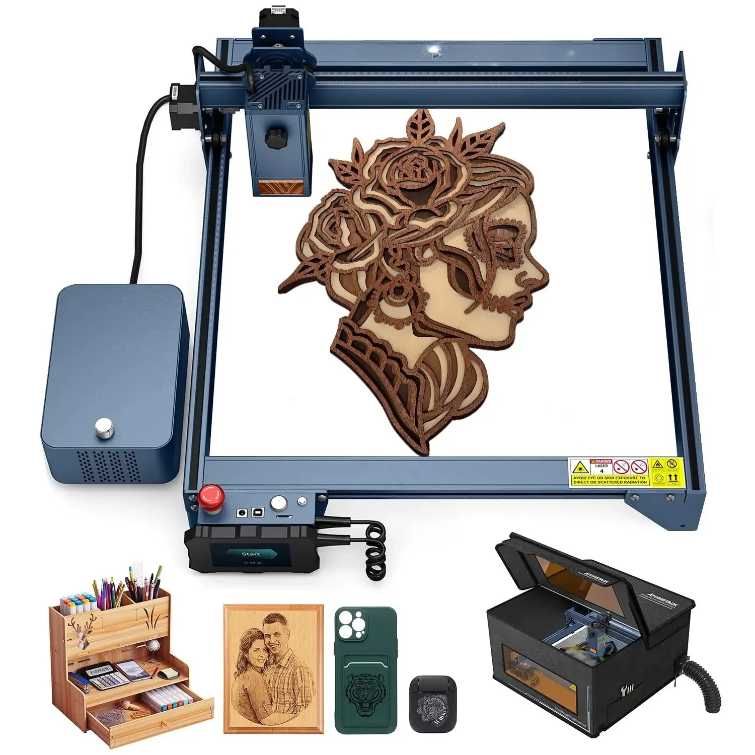 

ATOMSTACK A30 X30 S30 Pro las.er Engraving Machine 160W DIY CNC Cutter with F30 Air Assist Kit FB2 Protective Box 400x400mm