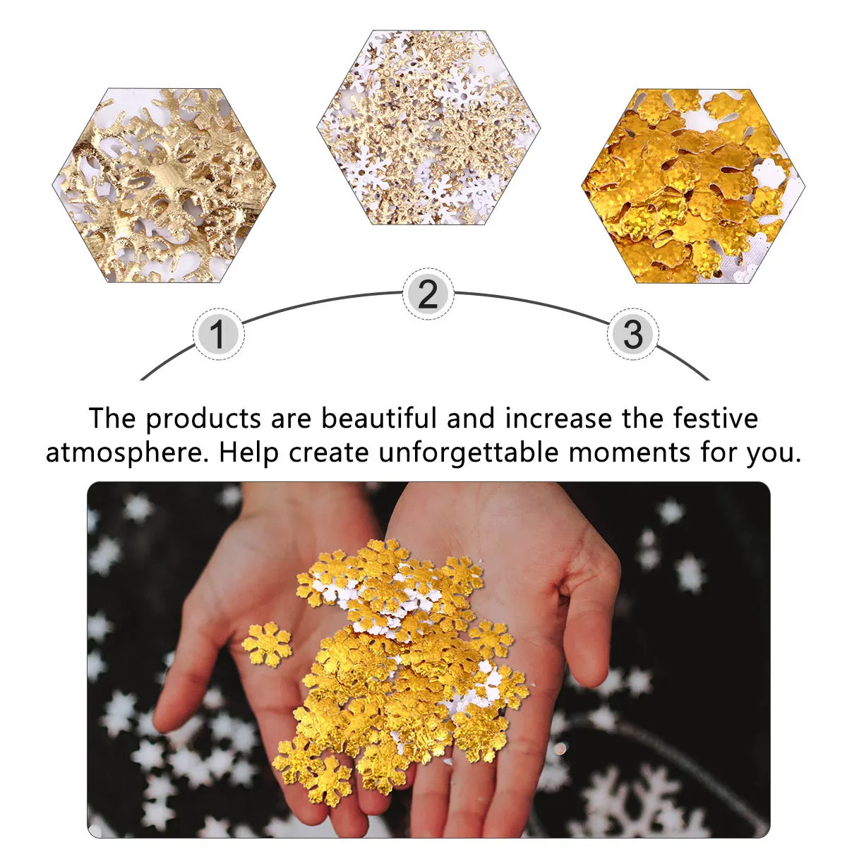 

500Pcs Snowflake Confetti Christmas Decoration Wedding Birthday Party Romantic Holiday Creative Christmas Accessories
