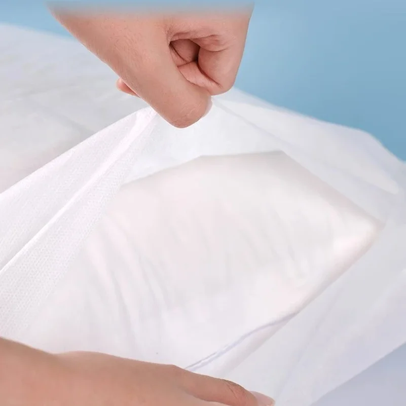 Thick Soft Disposable Non‑Woven Pillow Covers, Hygienic Dirt‑Proof Breathable Pillow Protector for Travel Hotel Dorm Home Beauty
