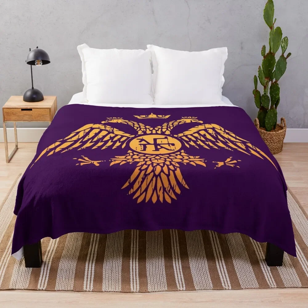 

Byzantine Eagle Symbol Flag Throw Blanket Decorative Beds Sofa Quilt Heavy Blankets