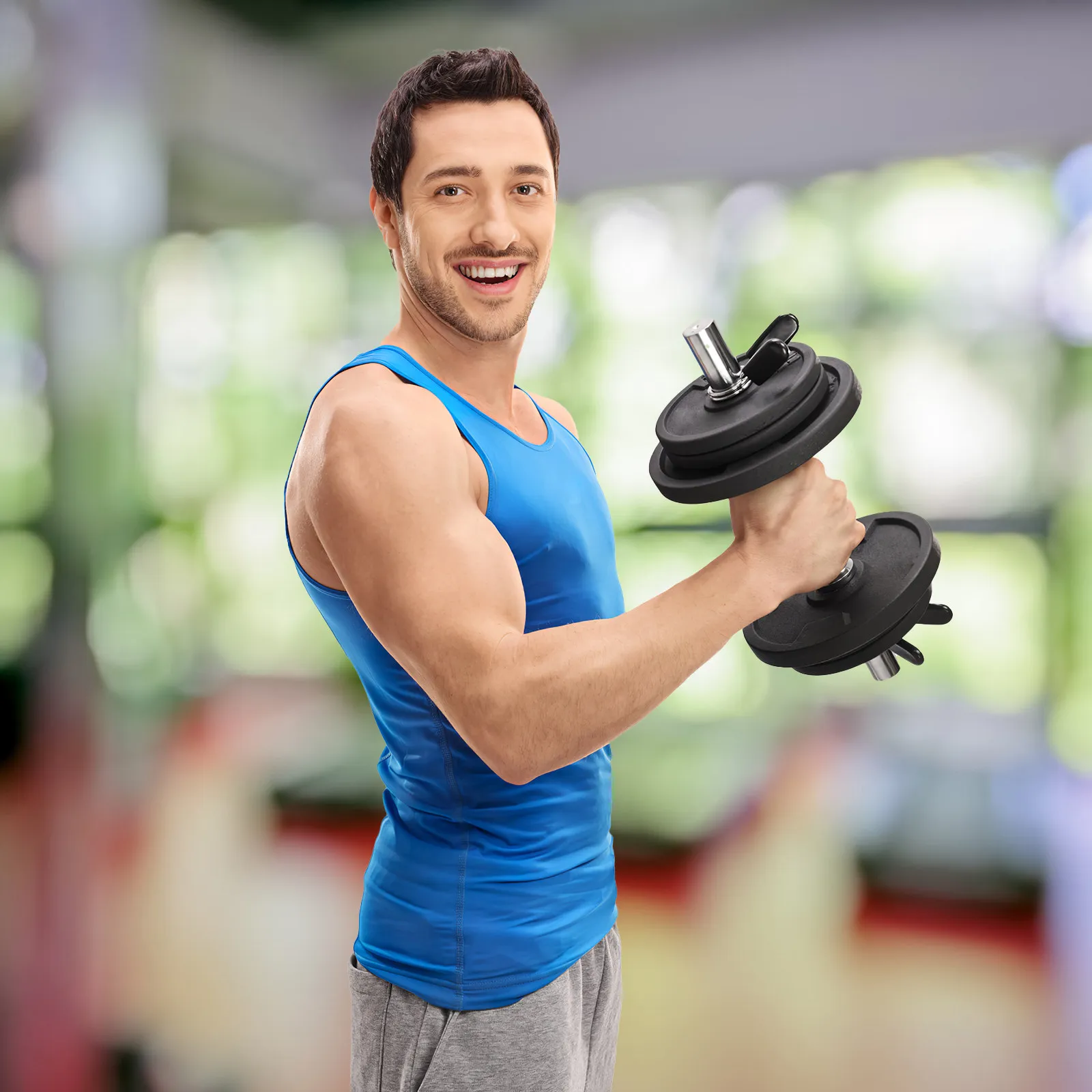 

12 шт. пружинных зажимов для штанг, сверхпрочные фиксаторы для гантелей и штанг, надежное крепление, без скольжения, для тренировок